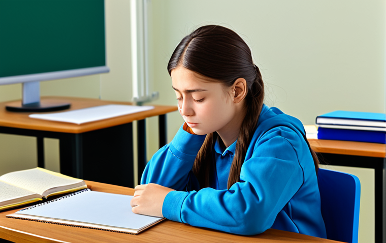 통역사 시험 응시 전날 준비 - Mental Preparation**
"A focused student sits calmly at a desk, eyes closed, practicing deep breathi...