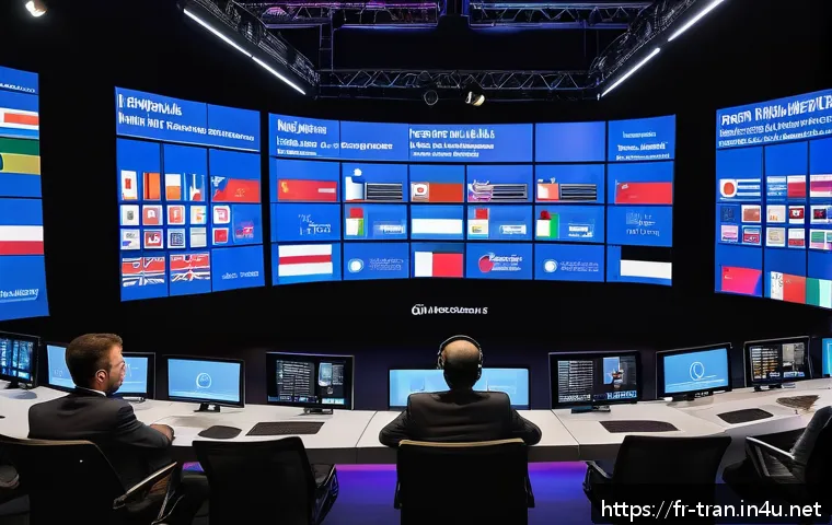 통역사로서의 경력 연차별 차이 - A professional conference setting featuring a simultaneous interpreter booth with a focused interpre...