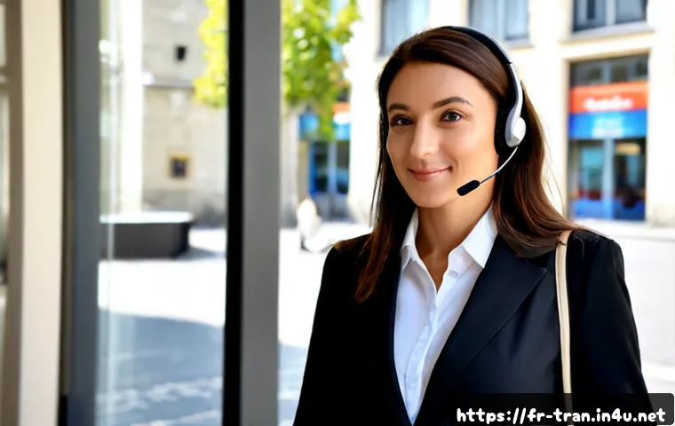통역사 이직 성공 사례 - Photorealistic success story of a professional French interpreter beginning a new career, confident ...